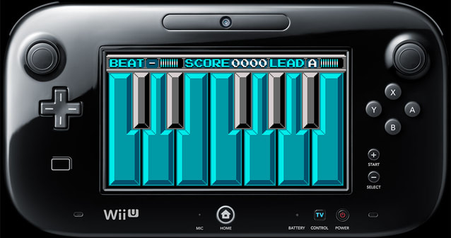 Nintendo Wii U GamePad with KEYTARI 8-bit music keytar piano